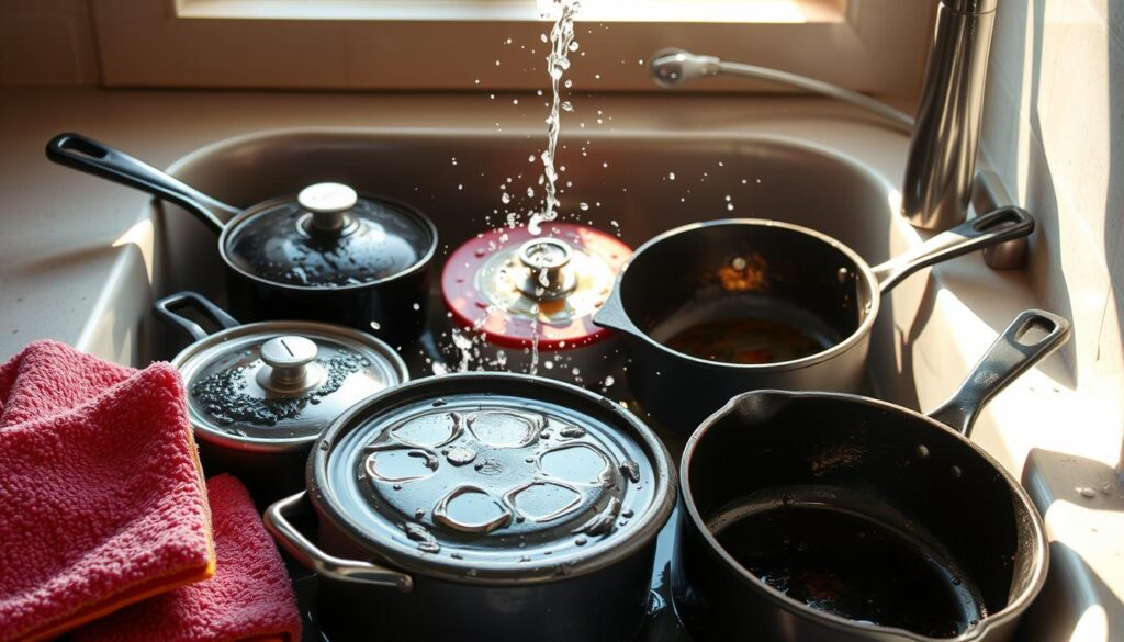 cleaning burnt pots